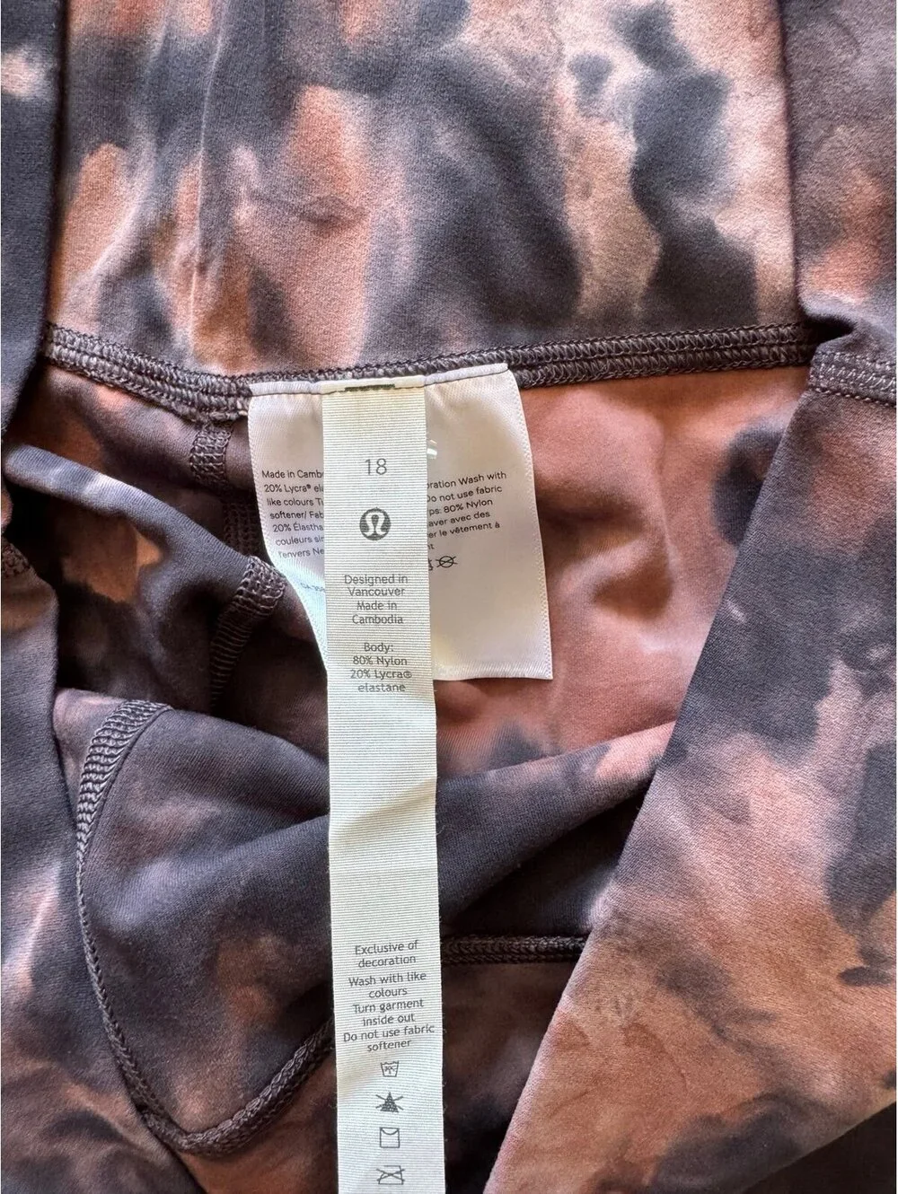 Lululemon Align High Rise 25” Diamond Dye Pink Pastel Size 18 NWT